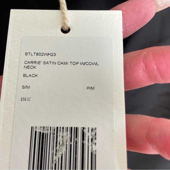 Brunette The Label Carrie Black Cami with Cowl Neck, NWT - Picture 8 of 8